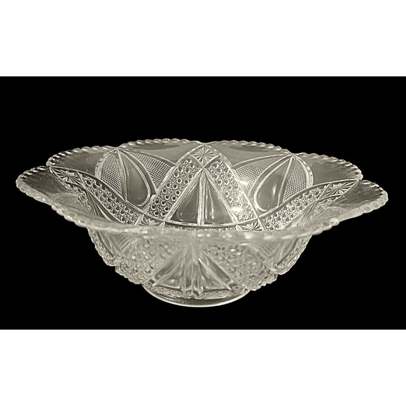 Bryce Higbee "Anona" aka Twin Teardrops EAPG Vintage Small Serving Bowl 8 1/2" - Picture 4 of 7